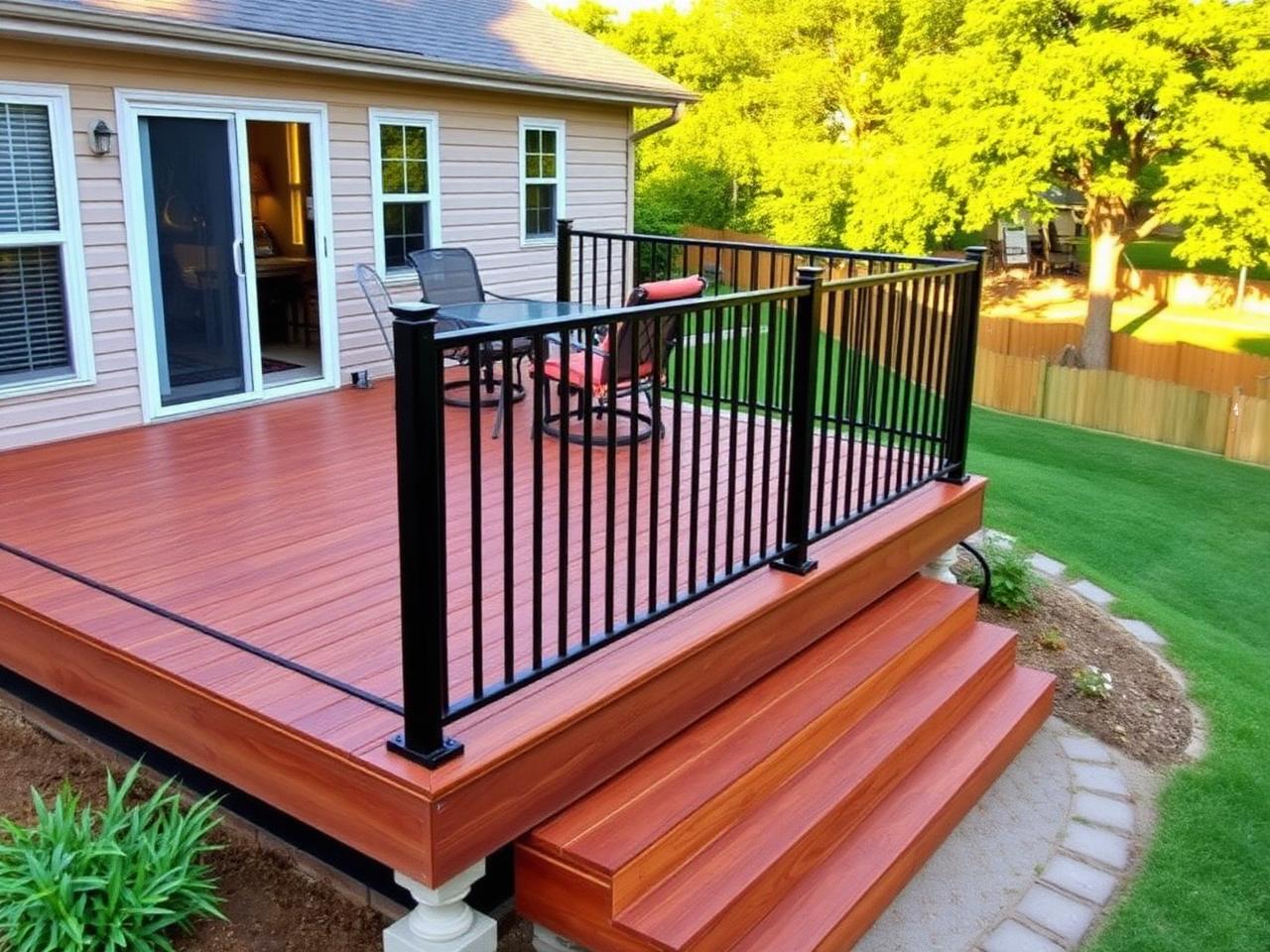 Restored wood deck after cleaning